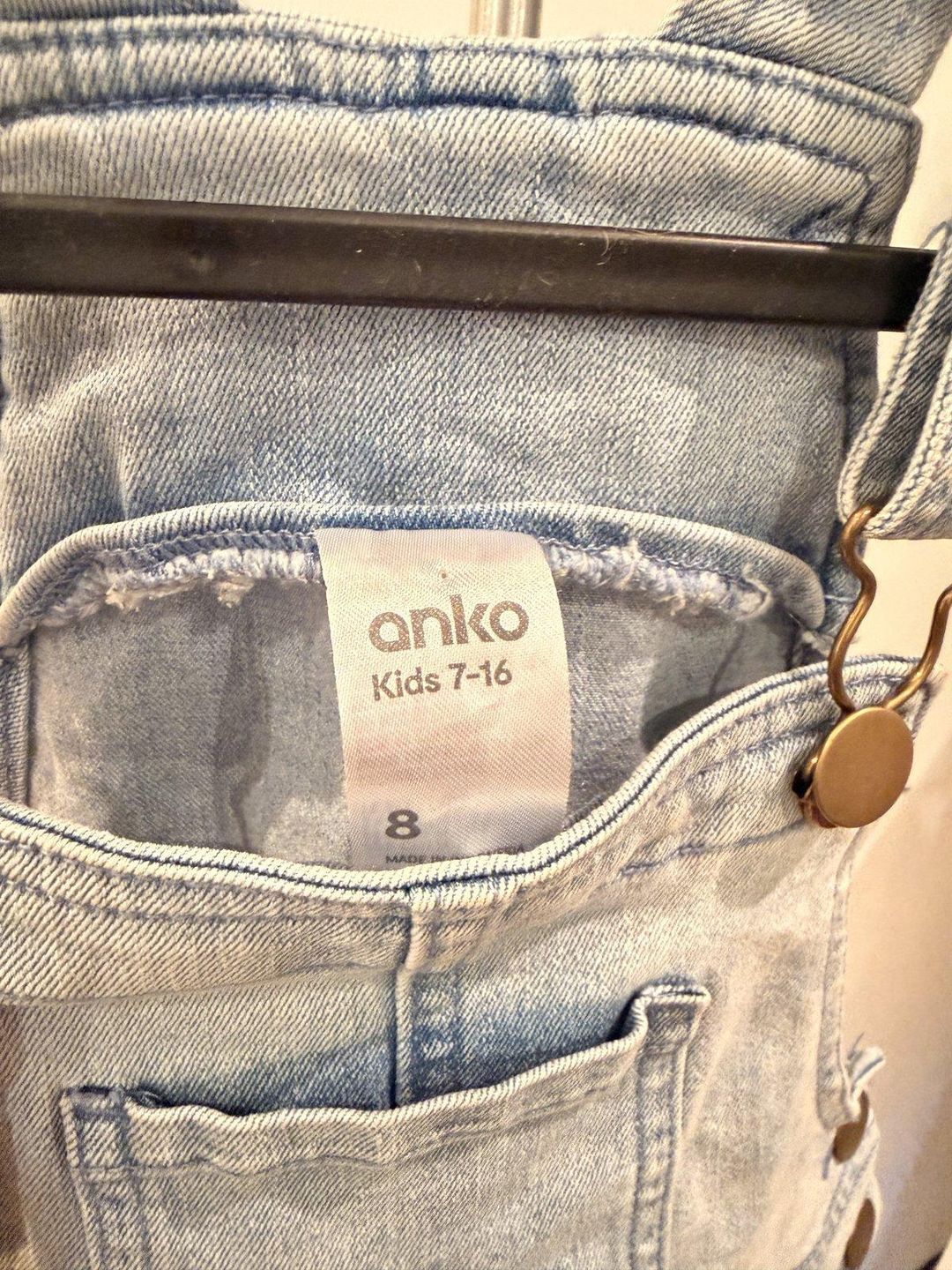 Anko Girls' Blue Denim Pinafore Dress Size 8 for rent on The Volte - main image