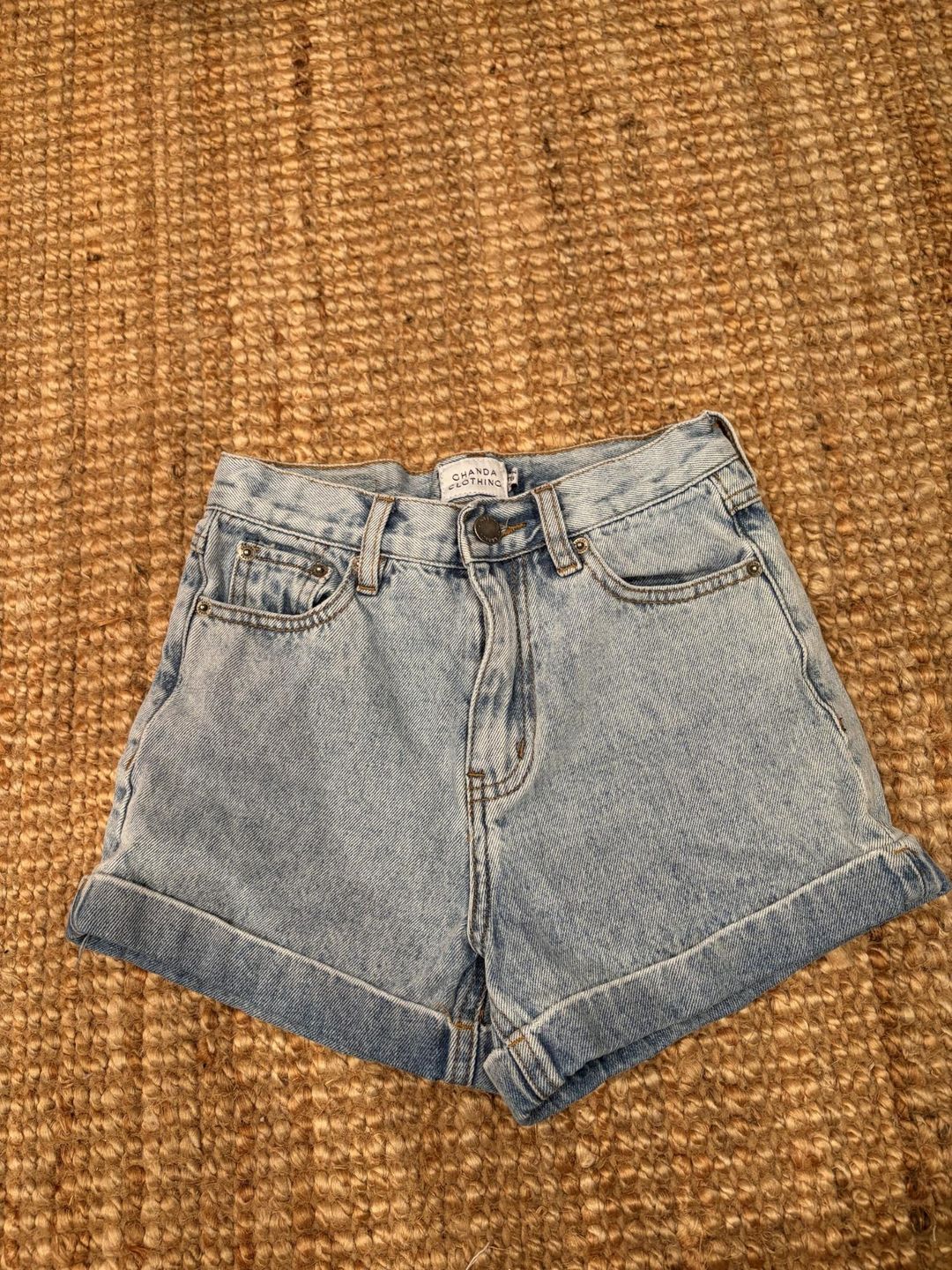 Ghanda Girls Denim Shorts Cut-Off Gold Embellishments 12-13Y for rent on The Volte - main image