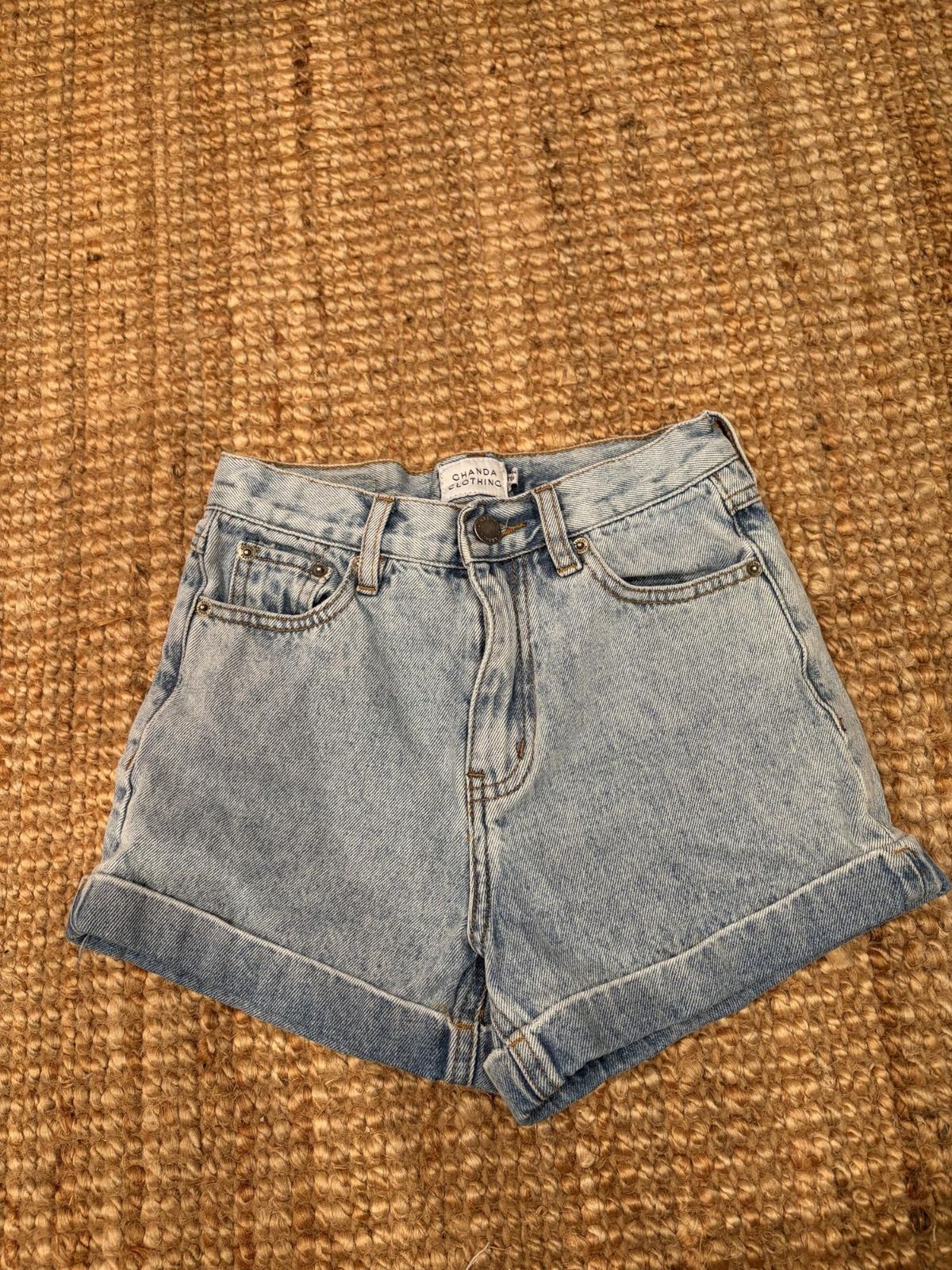 Ghanda Girls Denim Shorts Cut-Off Gold Embellishments 12-13Y - Image 1