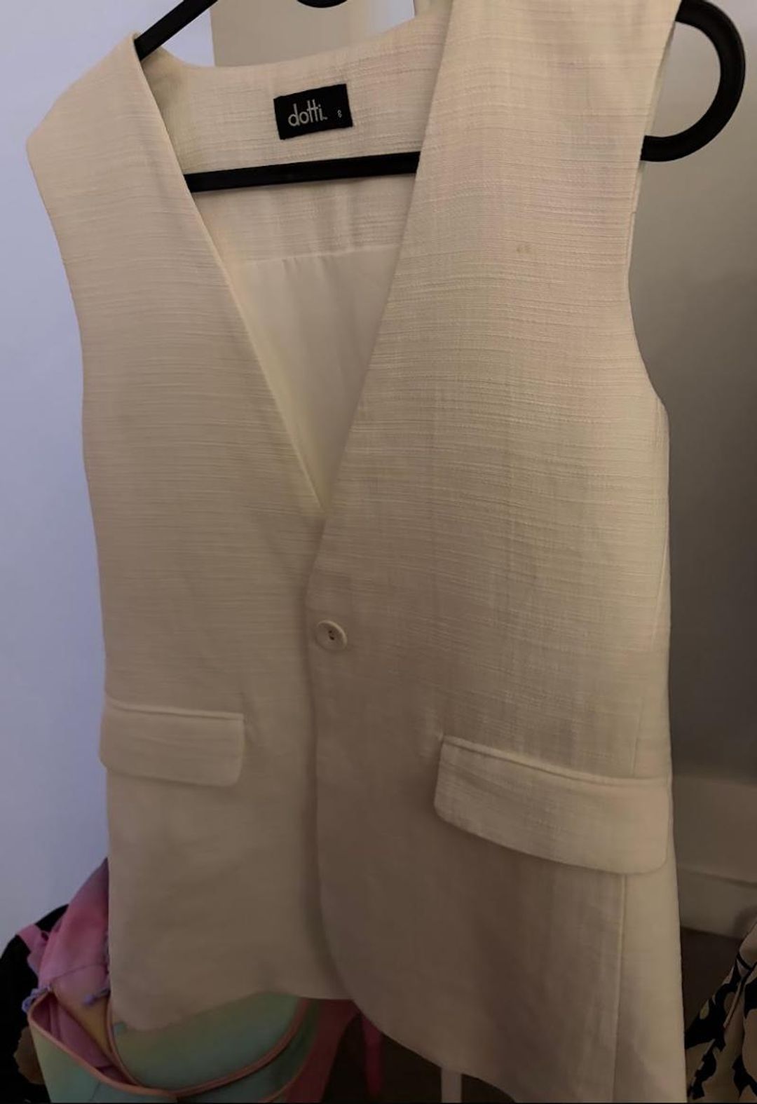 Dotti Women's Sleeveless Longline Vest Size 8 Cream for rent on The Volte - main image