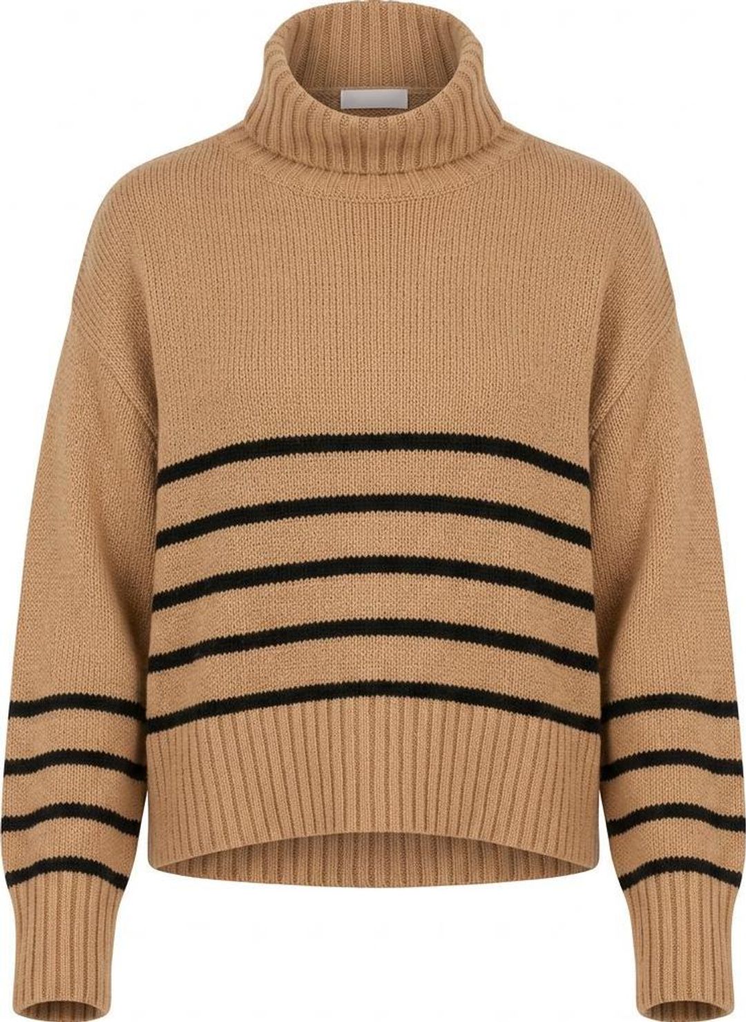 Seed Teen Stripe Turtleneck Knit Jumper Size 10 Camel for rent on The Volte - main image