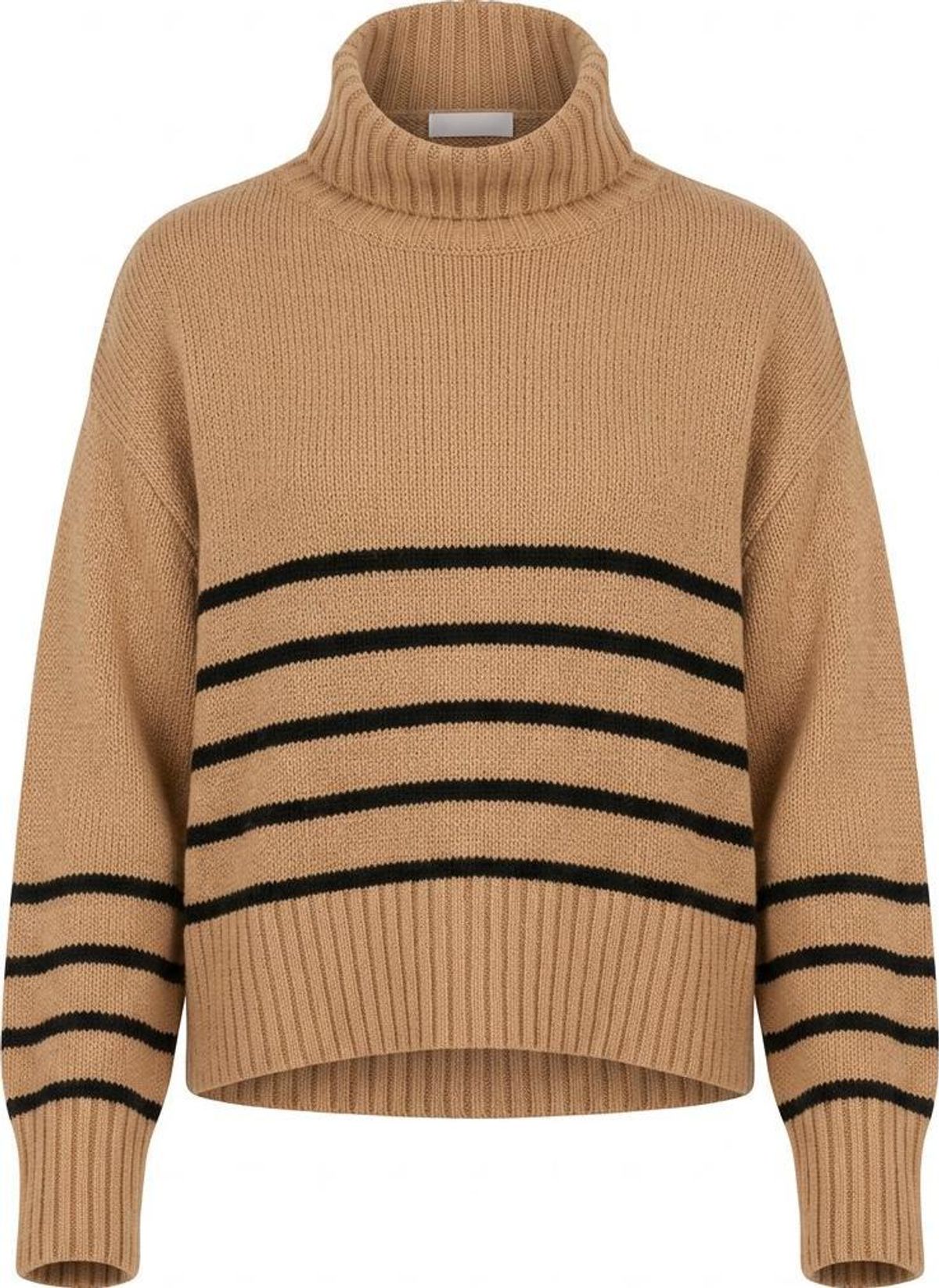 Seed Teen Stripe Turtleneck Knit Jumper Size 10 Camel - Image 1