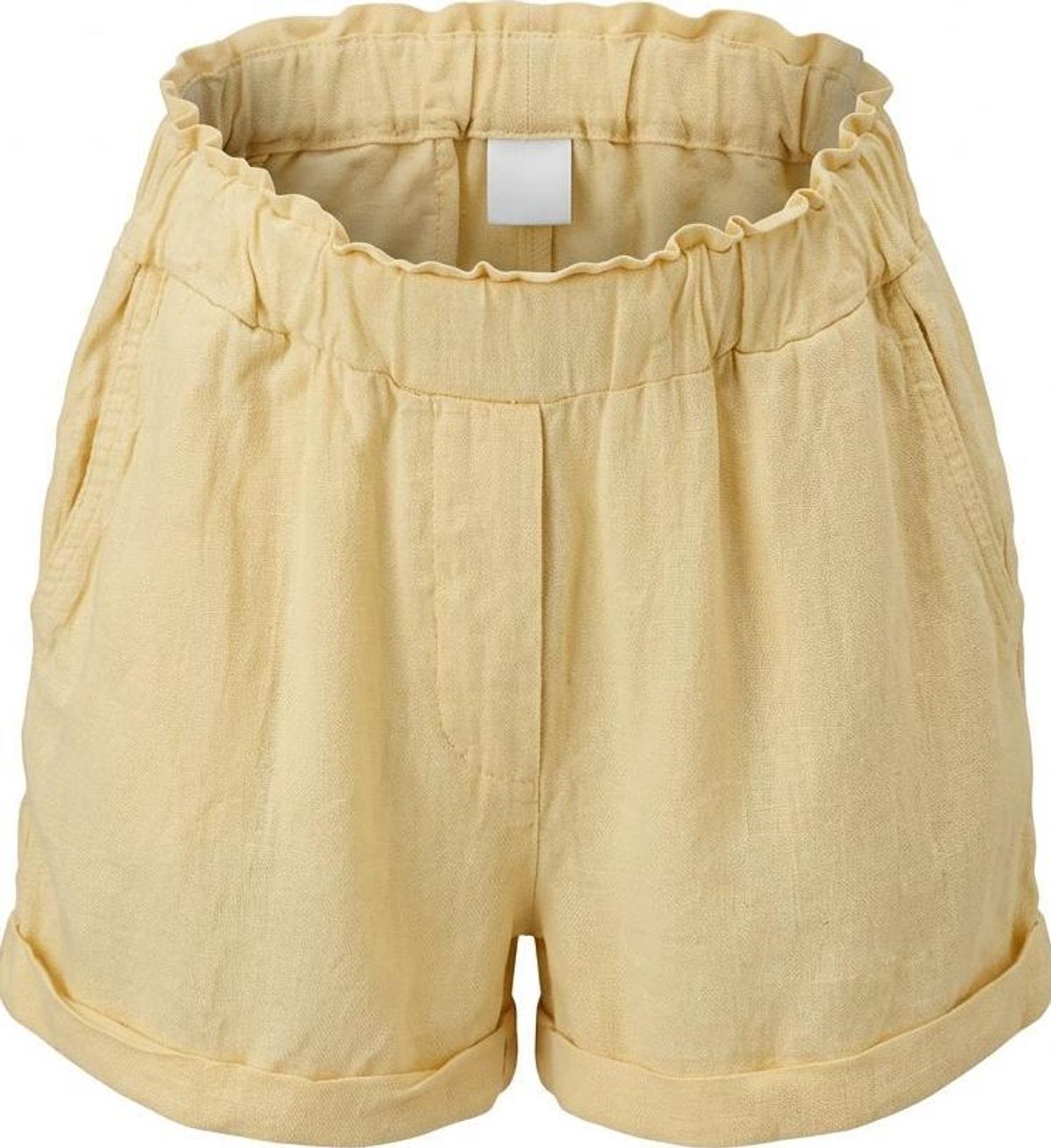 Women's Yellow Linen Paperbag Shorts Size S for rent on The Volte - main image