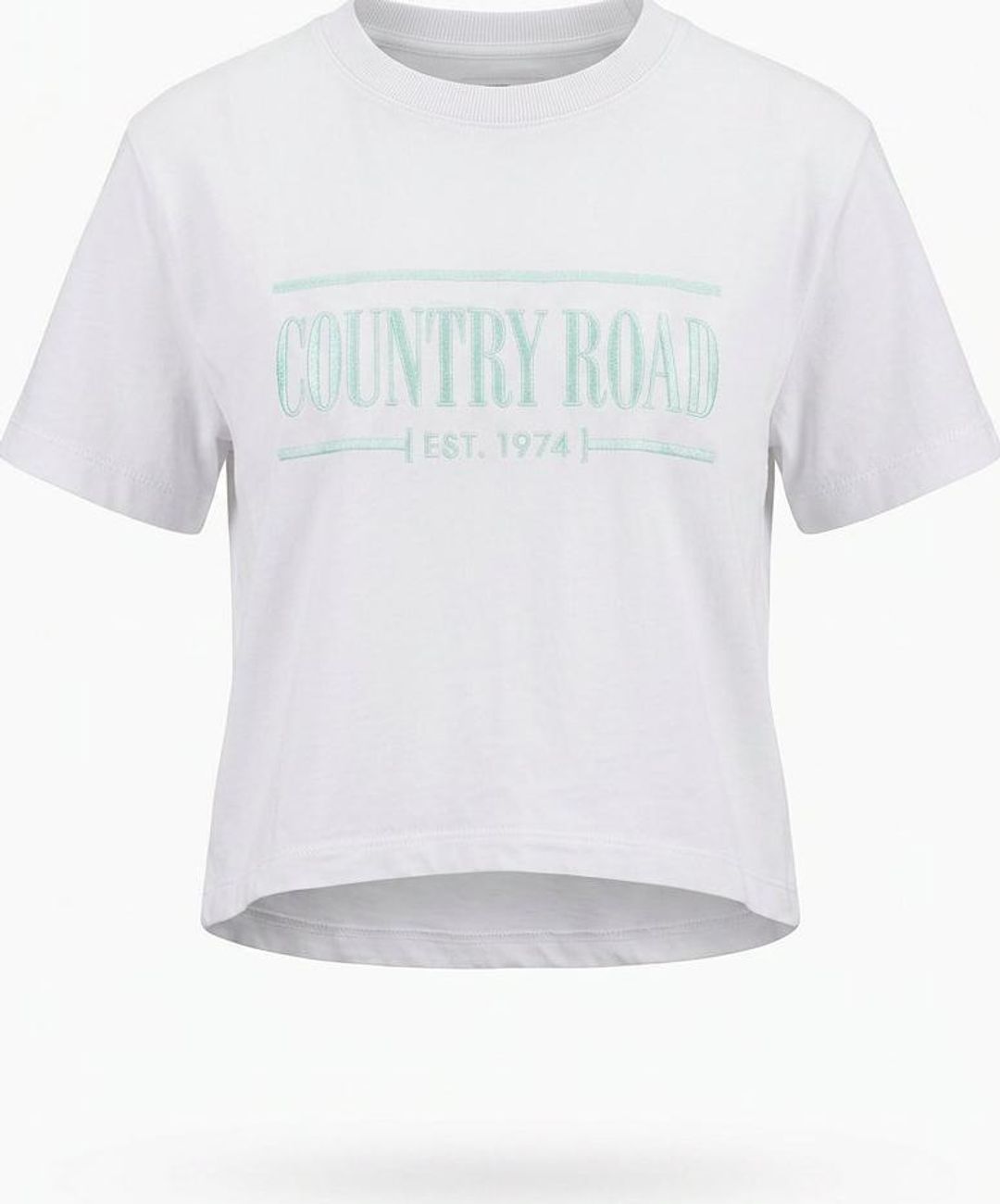 Country Road Logo Cropped T-Shirt Size 14 White for rent on The Volte - main image
