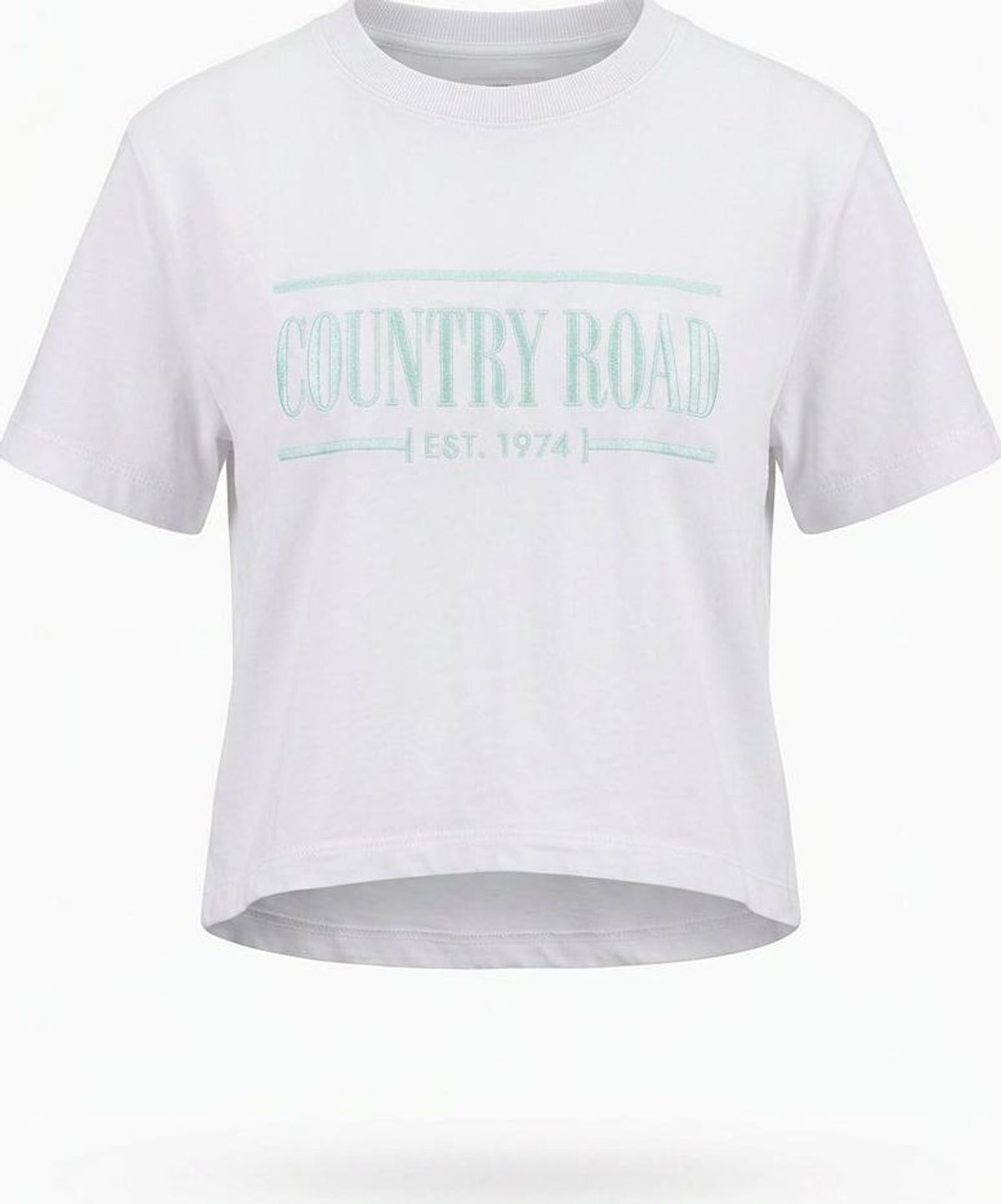 Country Road Logo Cropped T-Shirt Size 14 White - Image 1