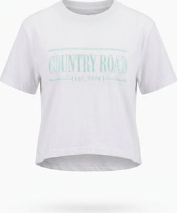 Country Road Logo Cropped T-Shirt Size 14 White for rent on The Volte - image 1