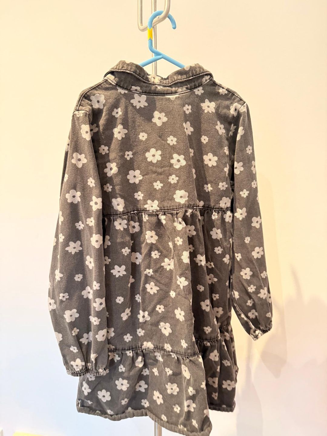 Cotton On Kids Girls Denim Mini Dress Grey Floral 9-10Y for rent on The Volte - main image