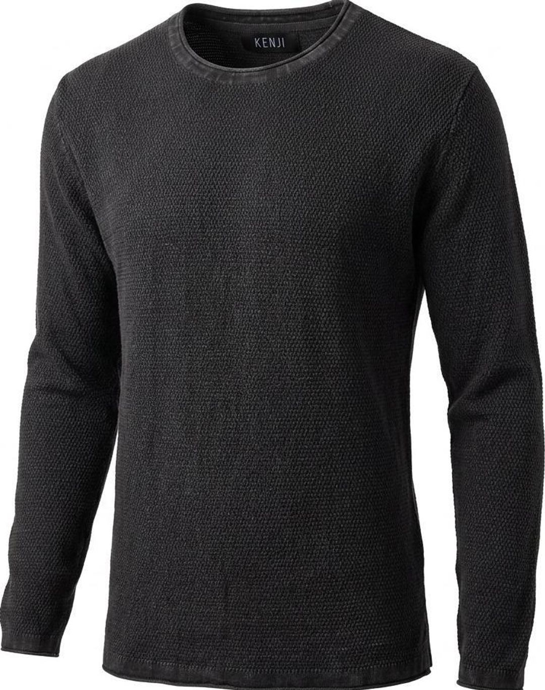 Kenji Women's Washed Black Textured Knit Pullover Jumper L for rent on The Volte - main image
