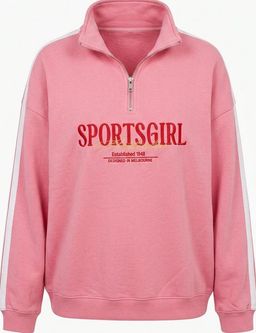 Sportsgirl Women's Quarter-Zip Sweatshirt Pink Size S for rent on The Volte - image 1