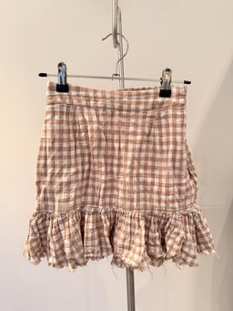Ghanda Teen Chandi Gingham Ruffle Mini Skirt Beige 12-13Y for rent on The Volte - image 1