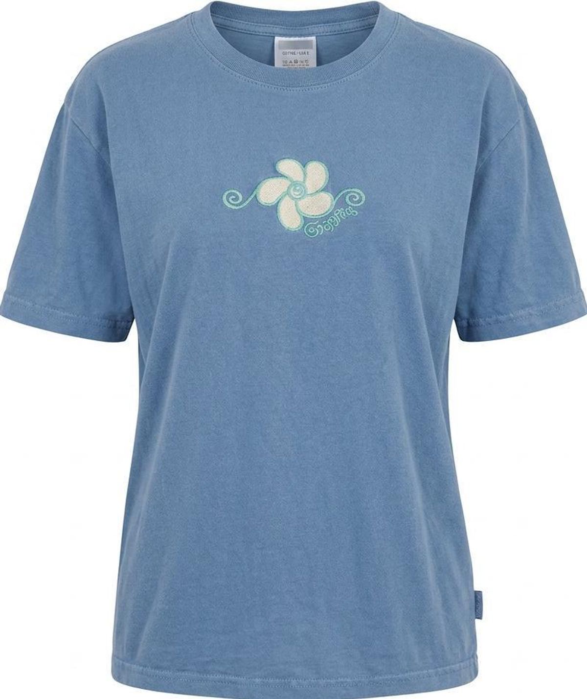 Ghanda Blue Flower Embroidered T-Shirt Size 12-13 - Image 1