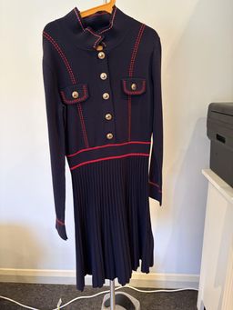 Reiss Girls Navy Knit Polo Dress Red Trim 12-13Y for rent on The Volte - image 2