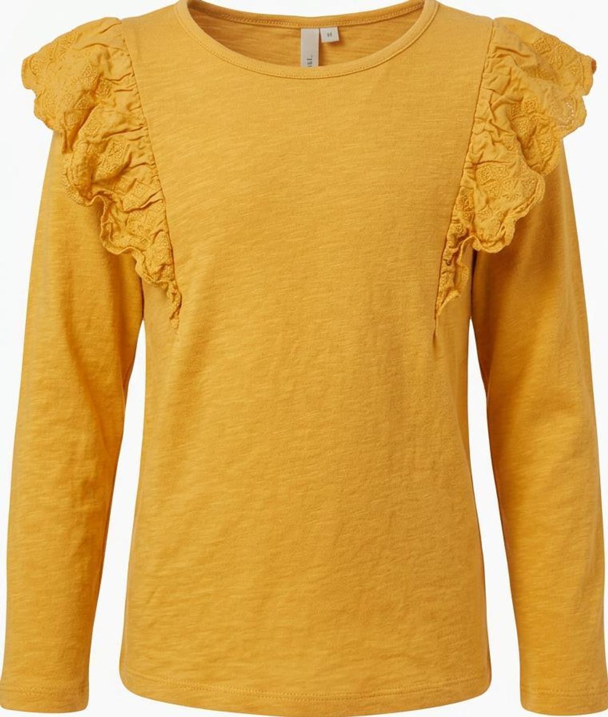 Cotton On Kids Girls Mustard Ruffle Long-Sleeve Top Size 8 - Image 1