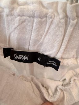 Sportsgirl Women's Paperbag Ruffle Shorts Size 6 White for rent on The Volte - image 2