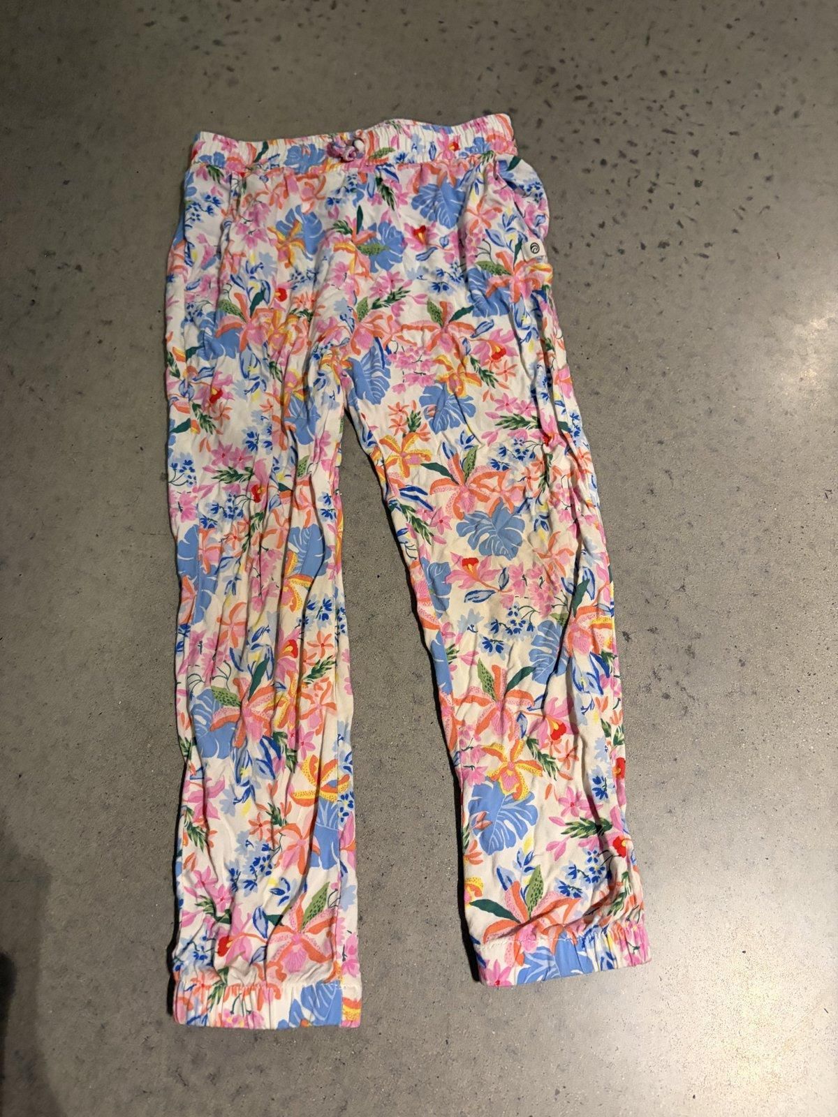 Piping Hot Girls' Tropical Floral Lightweight Pants Size 6 - Image 1