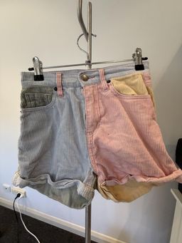 Ghanda Girls Pastel Colour Block Corduroy Cargo Shorts Size 12-13 for rent on The Volte - image 2