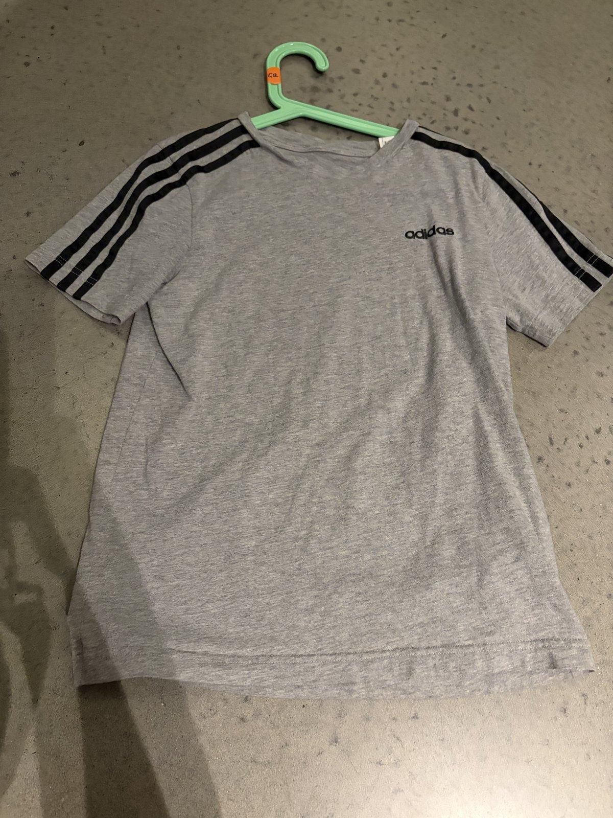 Adidas Kids 3-Stripe T-Shirt Grey Marle Size 10 for rent on The Volte - main image