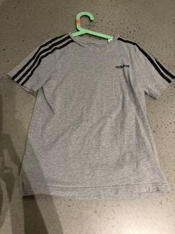 Adidas Kids 3-Stripe T-Shirt Grey Marle Size 10 for rent on The Volte - image 1