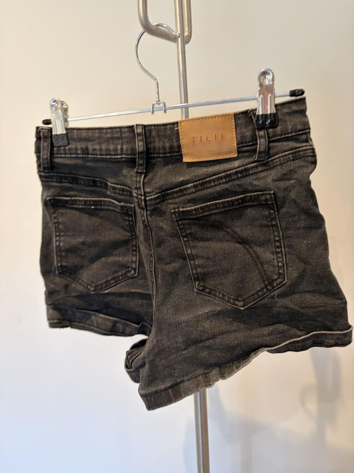 TILII Girls' Black Denim Cut-Off Shorts Size 12 - Image 2