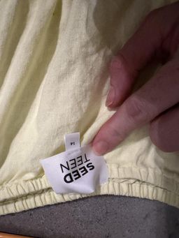 Seed Teen Girls Linen-Look Blouse Size 14 Pale Yellow for rent on The Volte - image 2