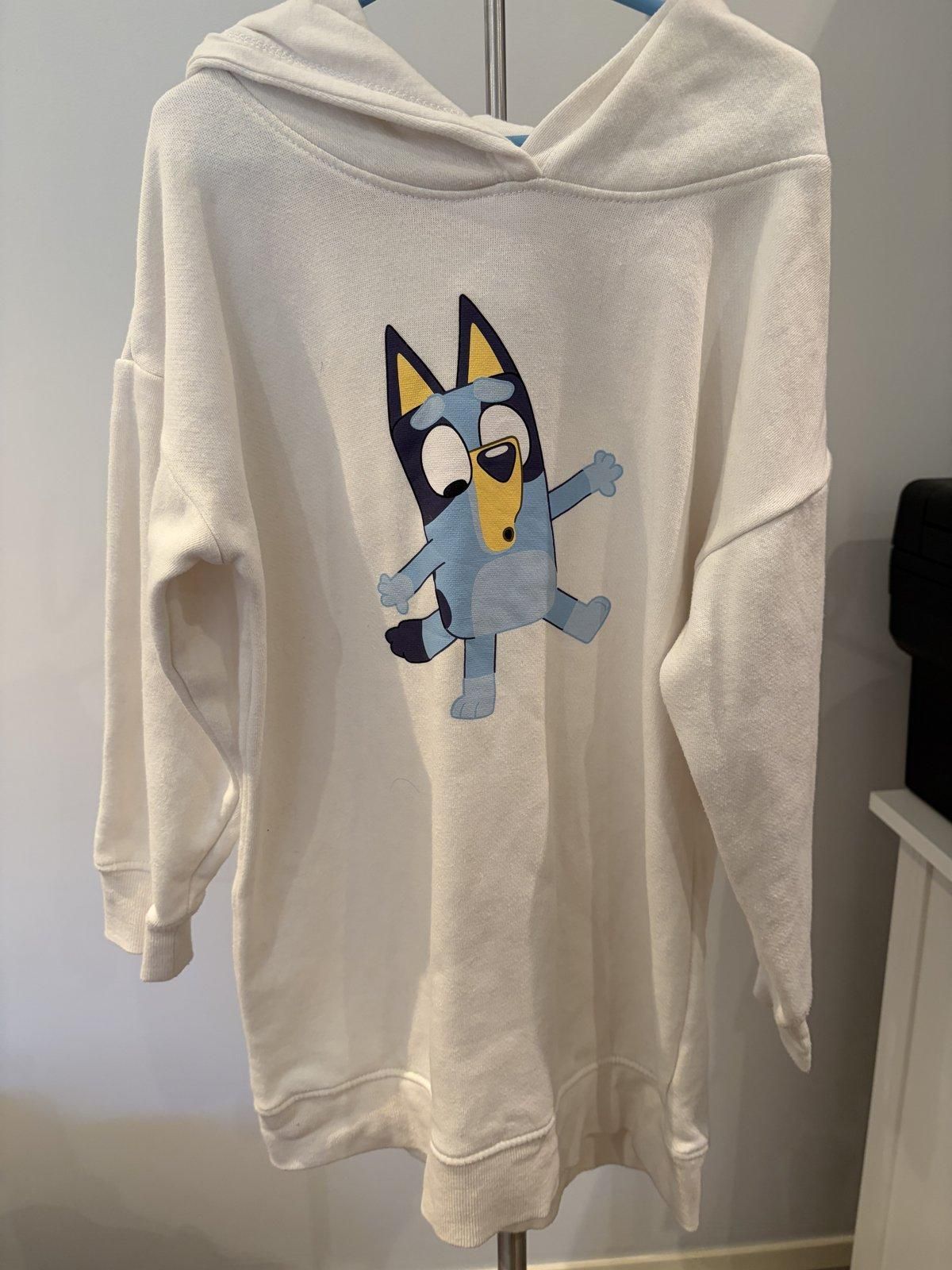 Bluey Girls' Hoodie Dress Size 8 Ivory for rent on The Volte - main image
