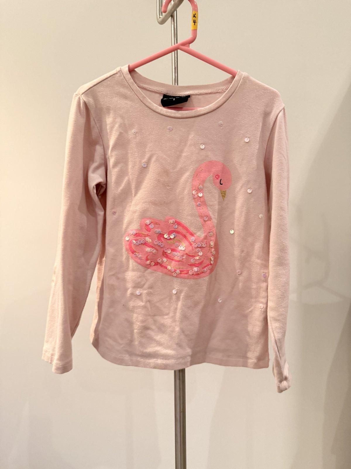 Cinnamon Girl Flamingo Sequin Long Sleeve Tee Size 7 for rent on The Volte - main image