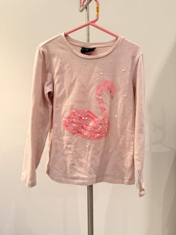 Cinnamon Girl Flamingo Sequin Long Sleeve Tee Size 7 for rent on The Volte - image 1