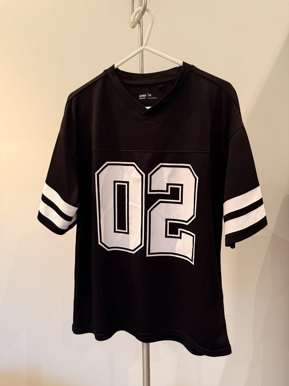 Anko Girls' Sports Jersey Size 14 Black - Image 1