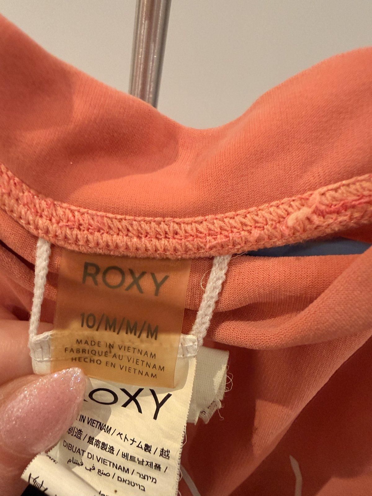Roxy Girls' Long Sleeve Rashguard Size 10 Coral - Image 2