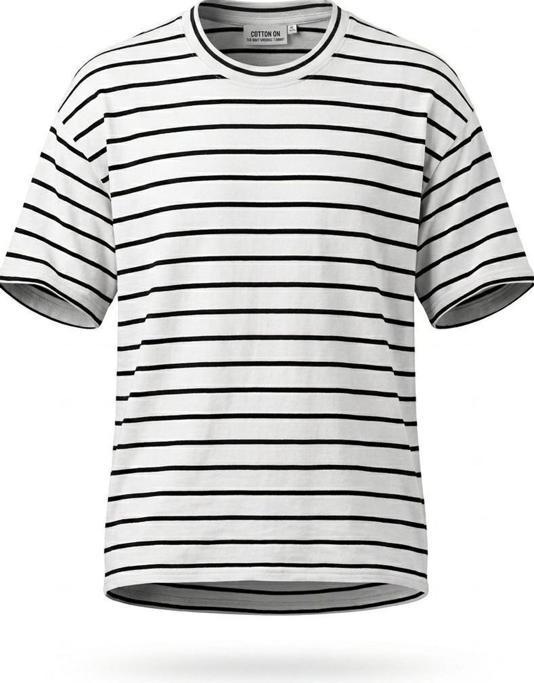 Cotton On Women's Boxy Oversized Striped T-Shirt XS White for rent on The Volte - main image