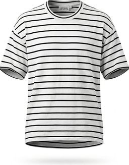 Cotton On Women's Boxy Oversized Striped T-Shirt XS White for rent on The Volte - image 1