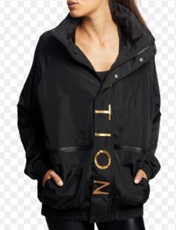 Women's P.E Nation Hooded Logo Anorak Parka Black Size L for rent on The Volte - image 1