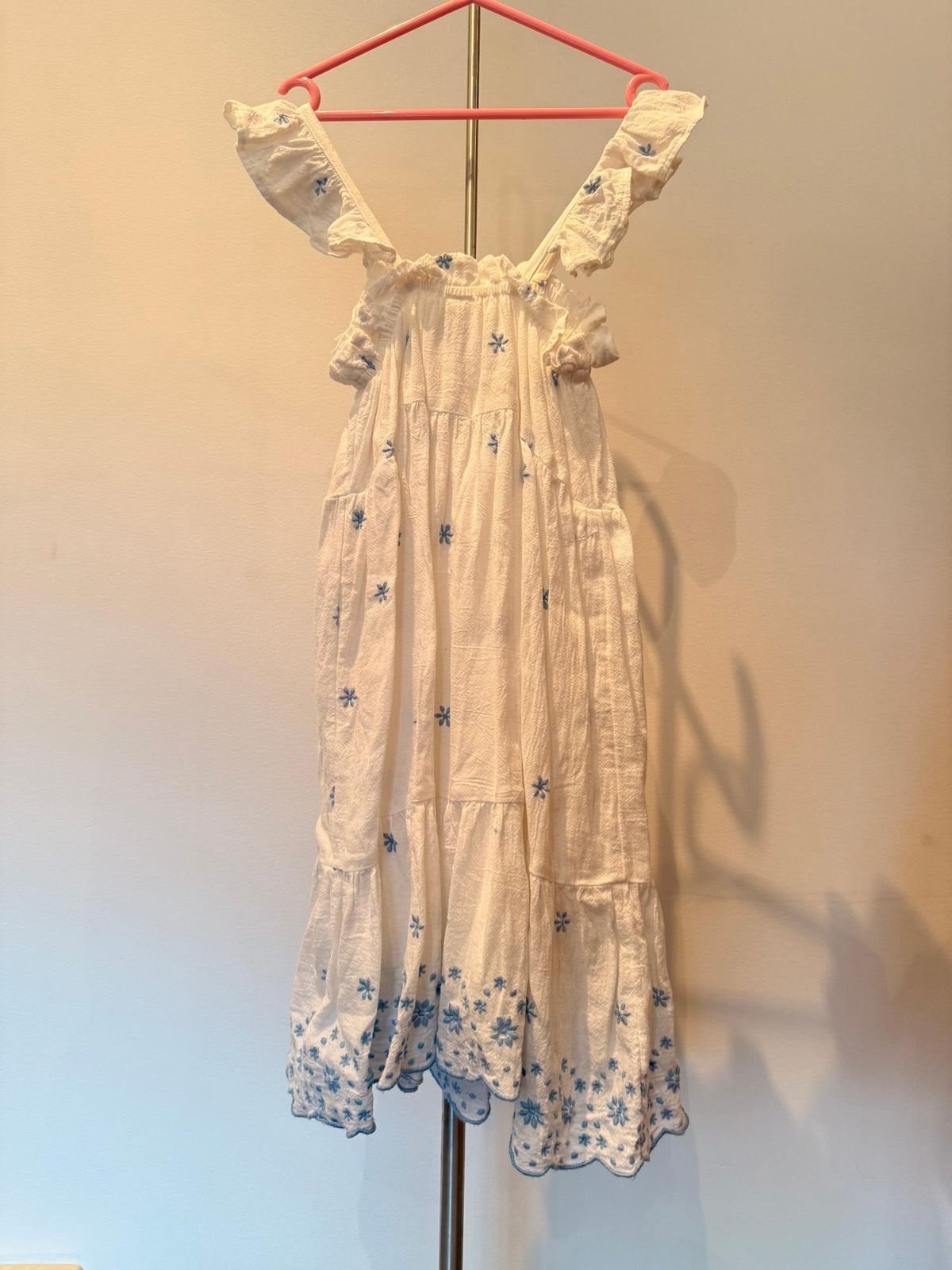 Target Girls' Tiered Broderie Midi Dress Size 6 White - Image 4