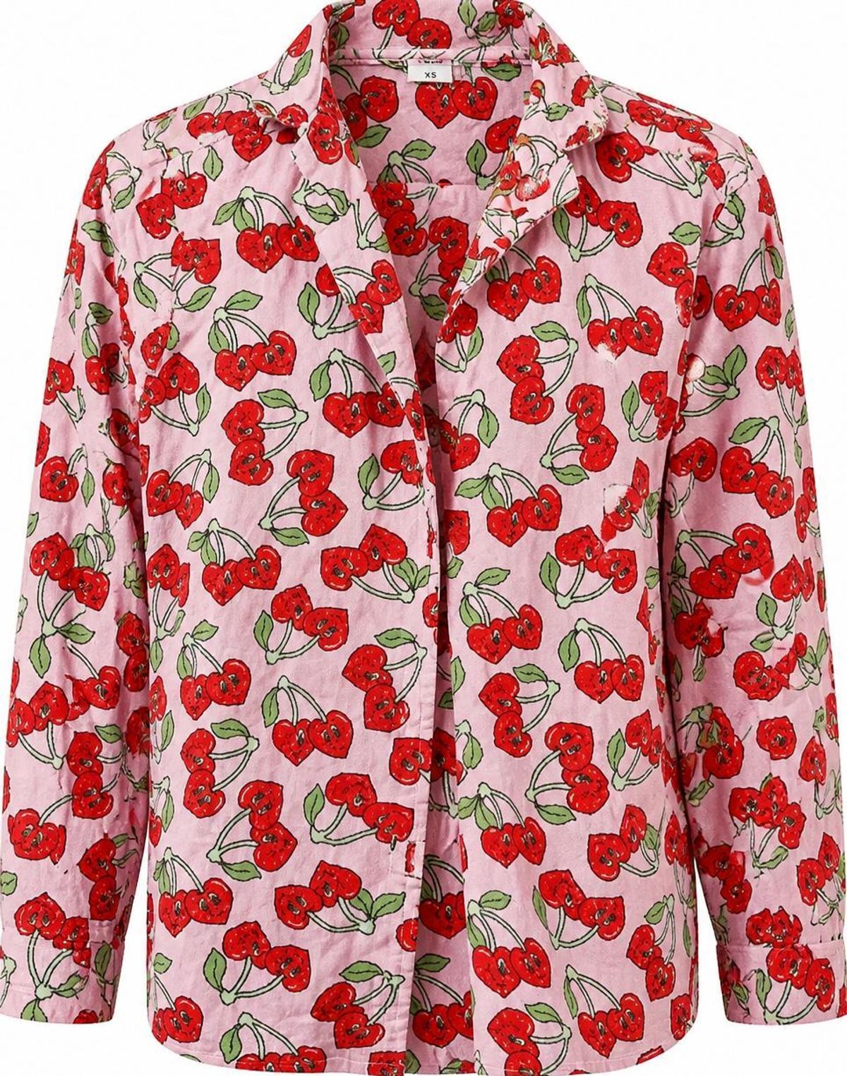 Target Women's Cherry-Print Flannel Pyjama Set XS Pink - Image 1