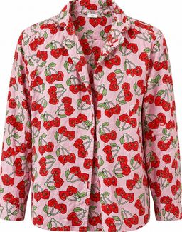 Target Women's Cherry-Print Flannel Pyjama Set XS Pink for rent on The Volte - image 1
