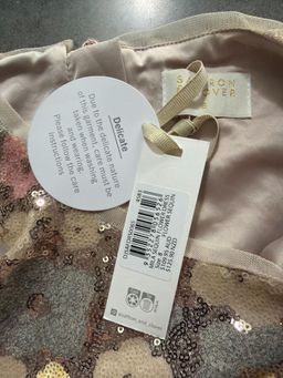 Clover Mila Sequin Flower Shift Dress Size 8 Knee Length for rent on The Volte - image 3