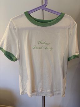 Cotton On Body Women's 'Weekend Brunch Society' Ringer Tee XS White for rent on The Volte - image 2