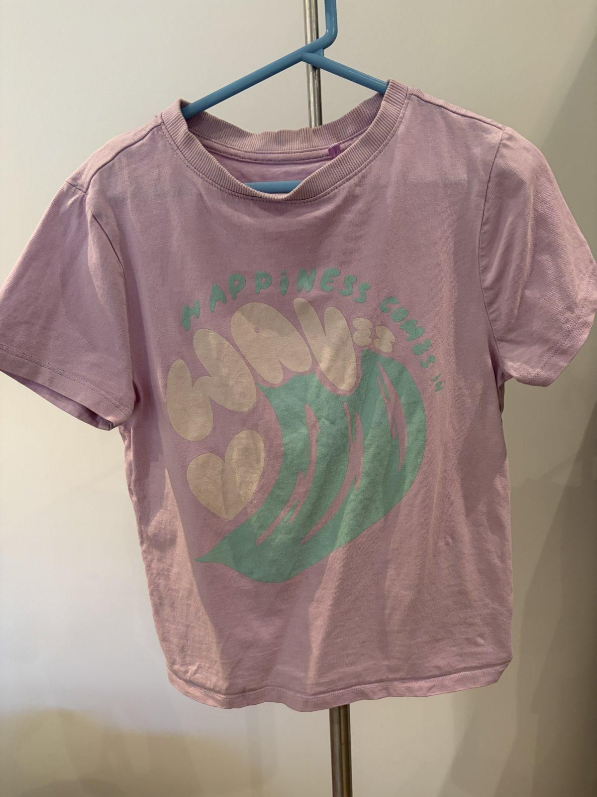 Outfitters Girls Lilac Happiness Comes In Waves T-Shirt Size 8 - Image 1