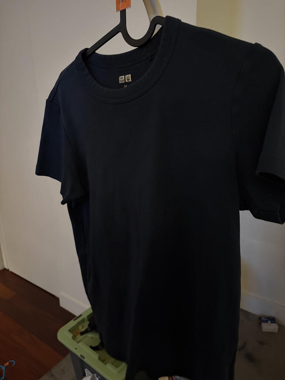 Uniqlo Men's Crew-Neck Cotton T-Shirt Black Size M - Image 1