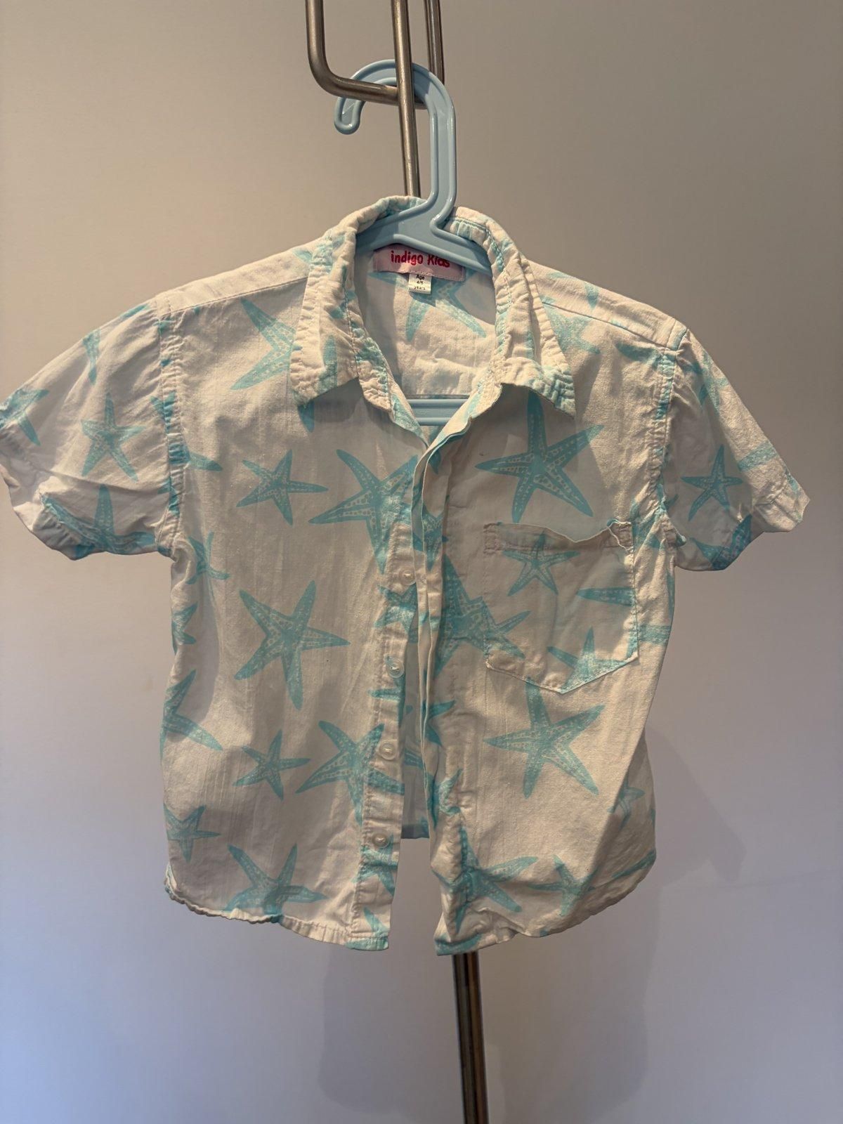 Indigo Kids Starfish Print Button-Up Shirt 4-5 Years - Image 2