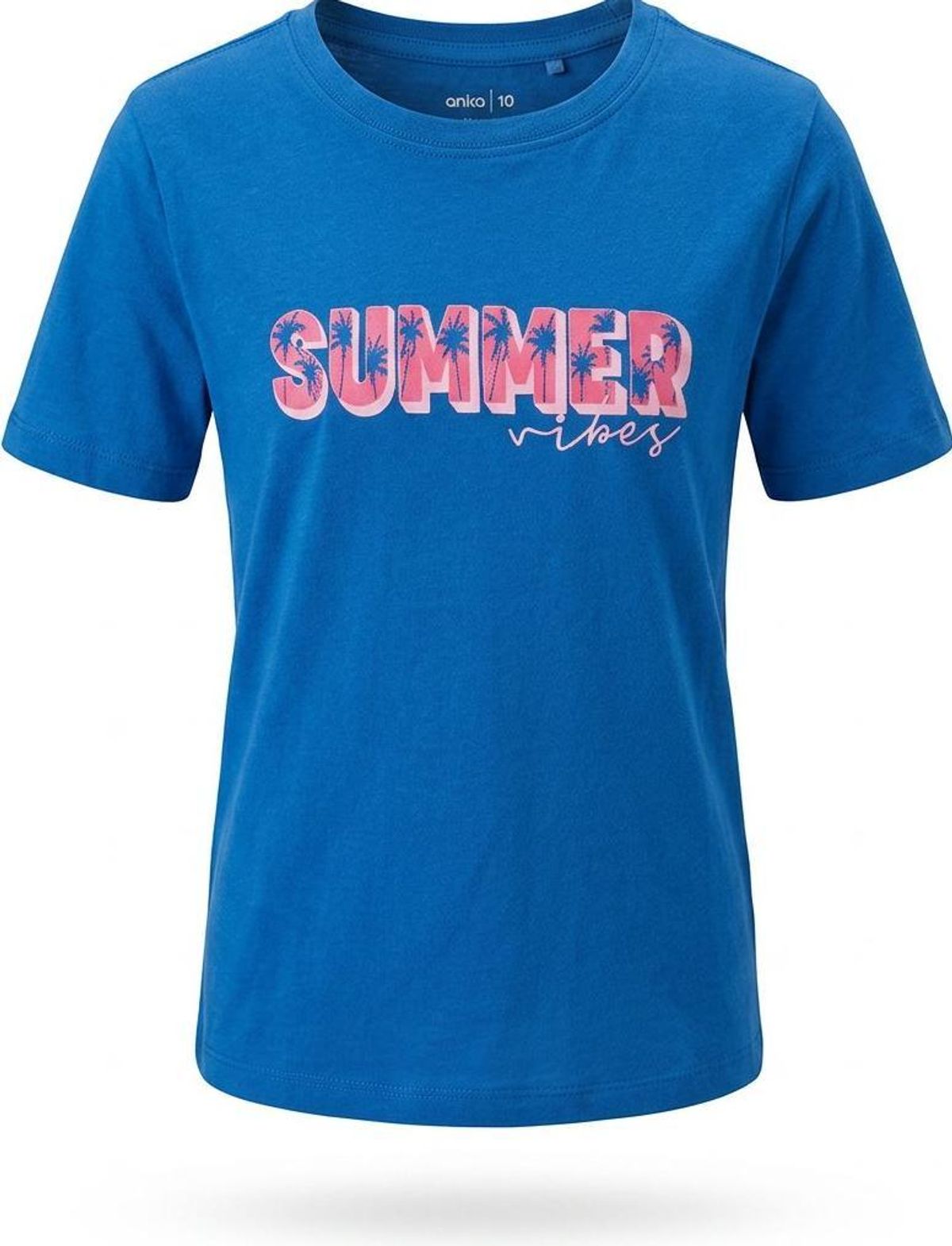 Anko Kids "Summer Vibes" Graphic T-Shirt Size 10 Blue - Image 1