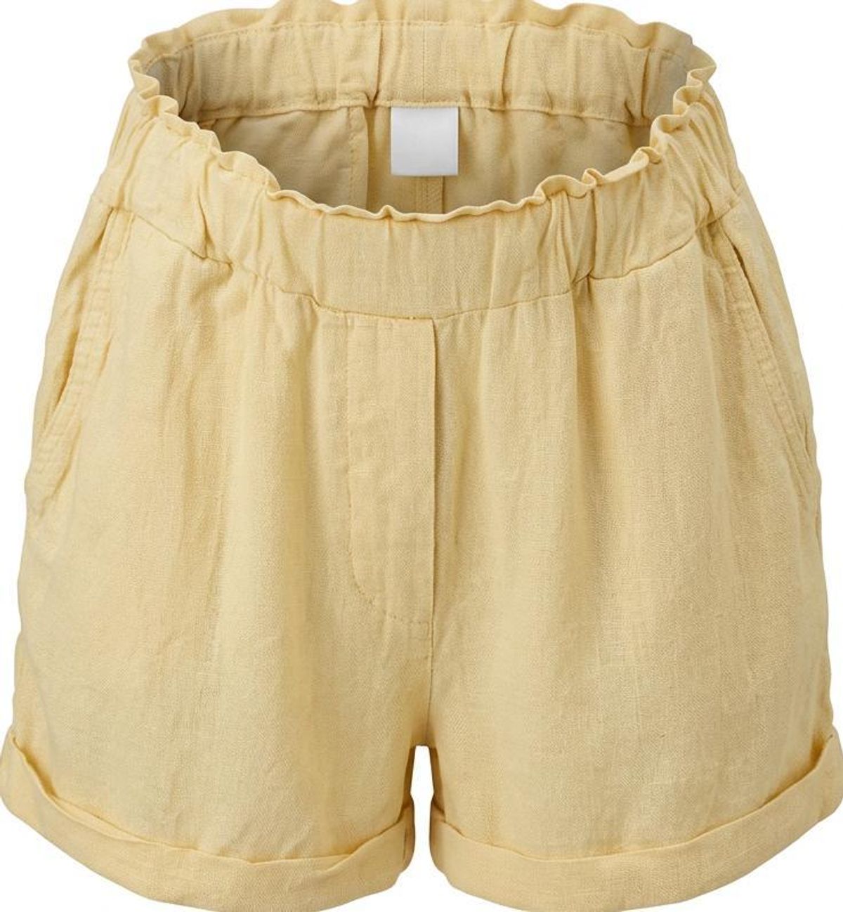 180s Girls' Linen-Blend Cuffed Shorts Size S Beige - Image 1
