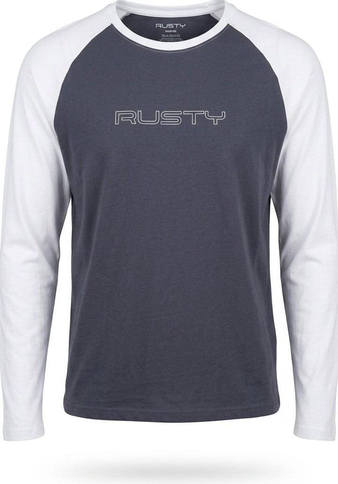 Rusty Women's Raglan Long Sleeve Tee Grey White Size 10 for rent on The Volte - main image