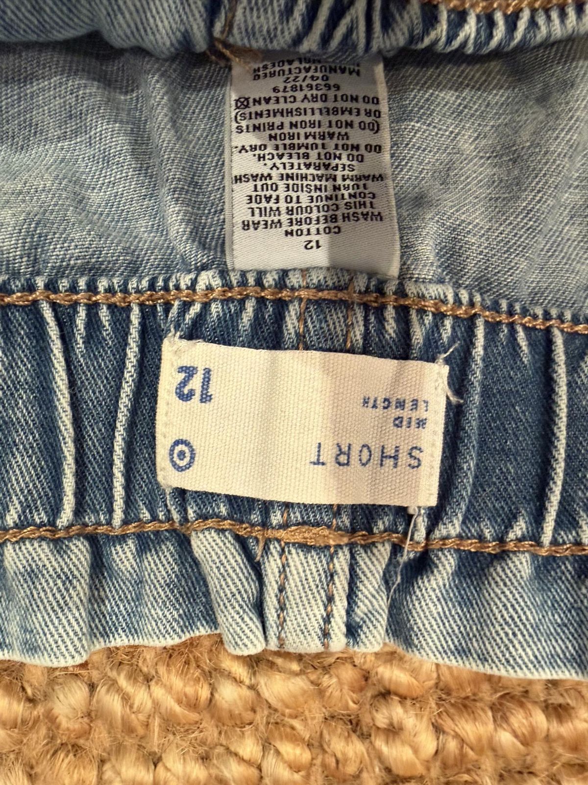Target Girls' Cargo Denim Shorts Size 12 Blue - Image 1