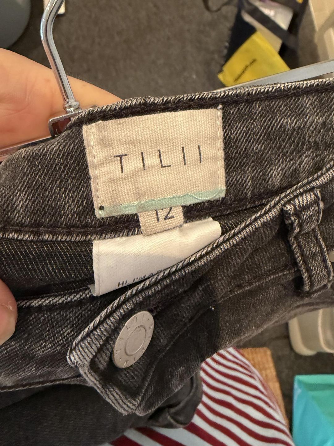 TILII Girls' Black Denim Cut-Off Shorts Size 12 for rent on The Volte - main image