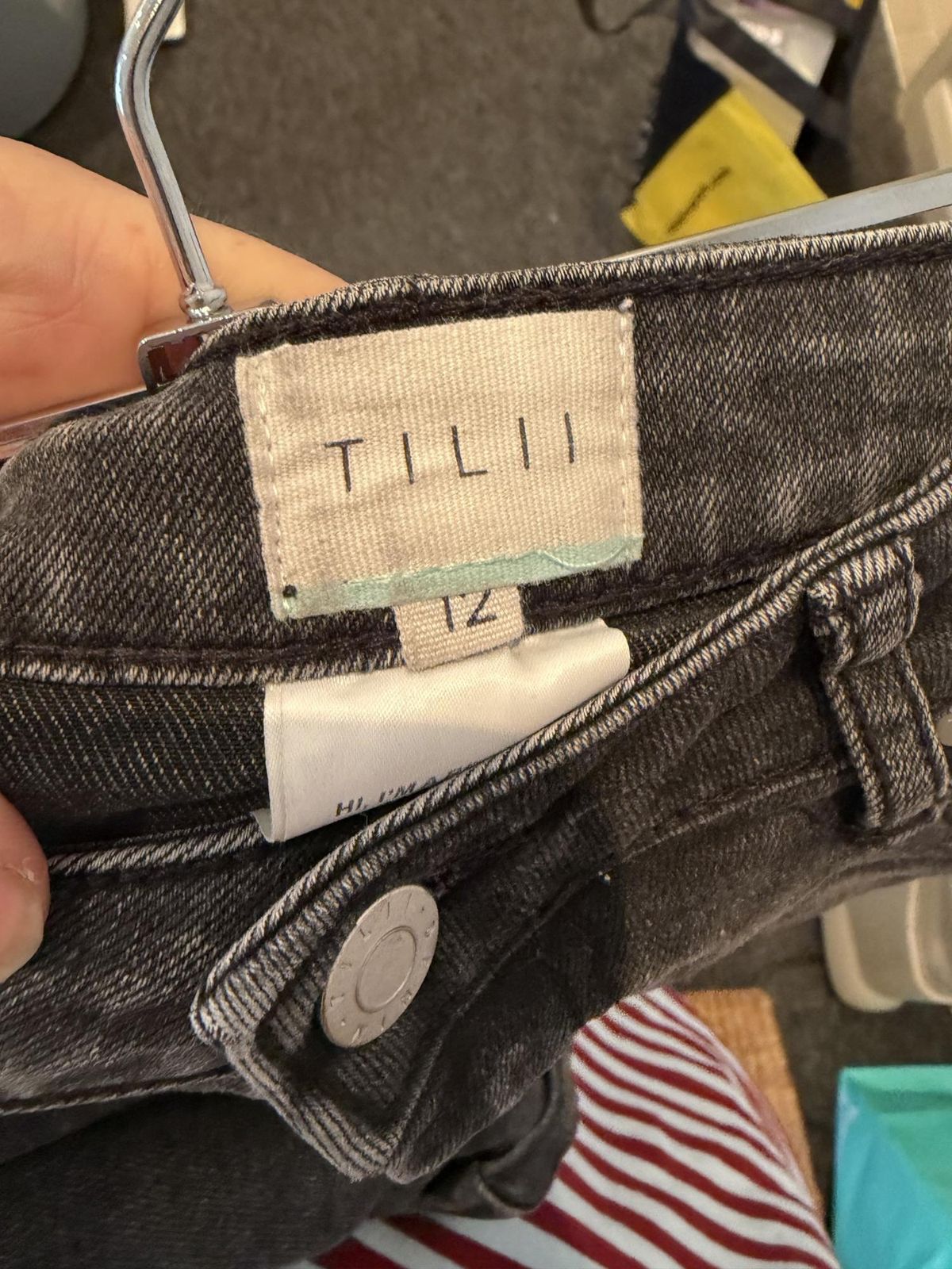 TILII Girls' Black Denim Cut-Off Shorts Size 12 - Image 3