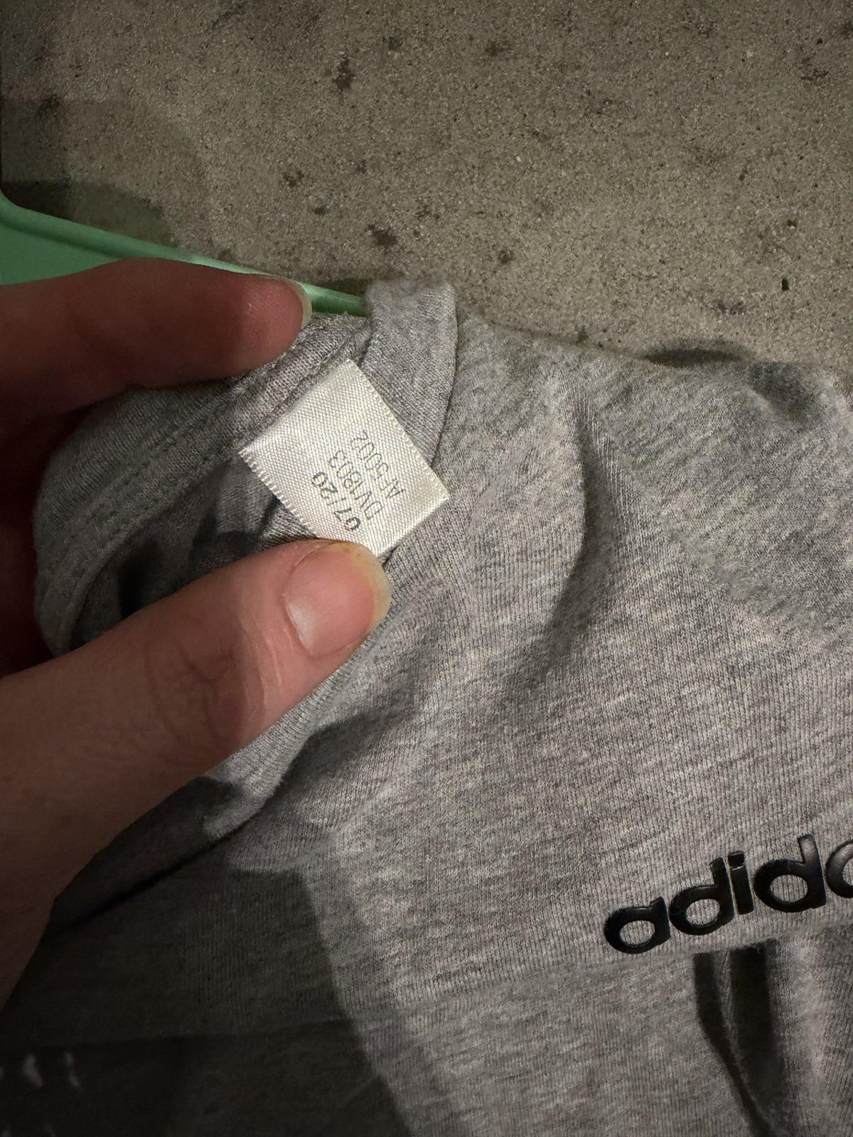 Adidas Kids 3-Stripe T-Shirt Grey Marle Size 10 - Image 2