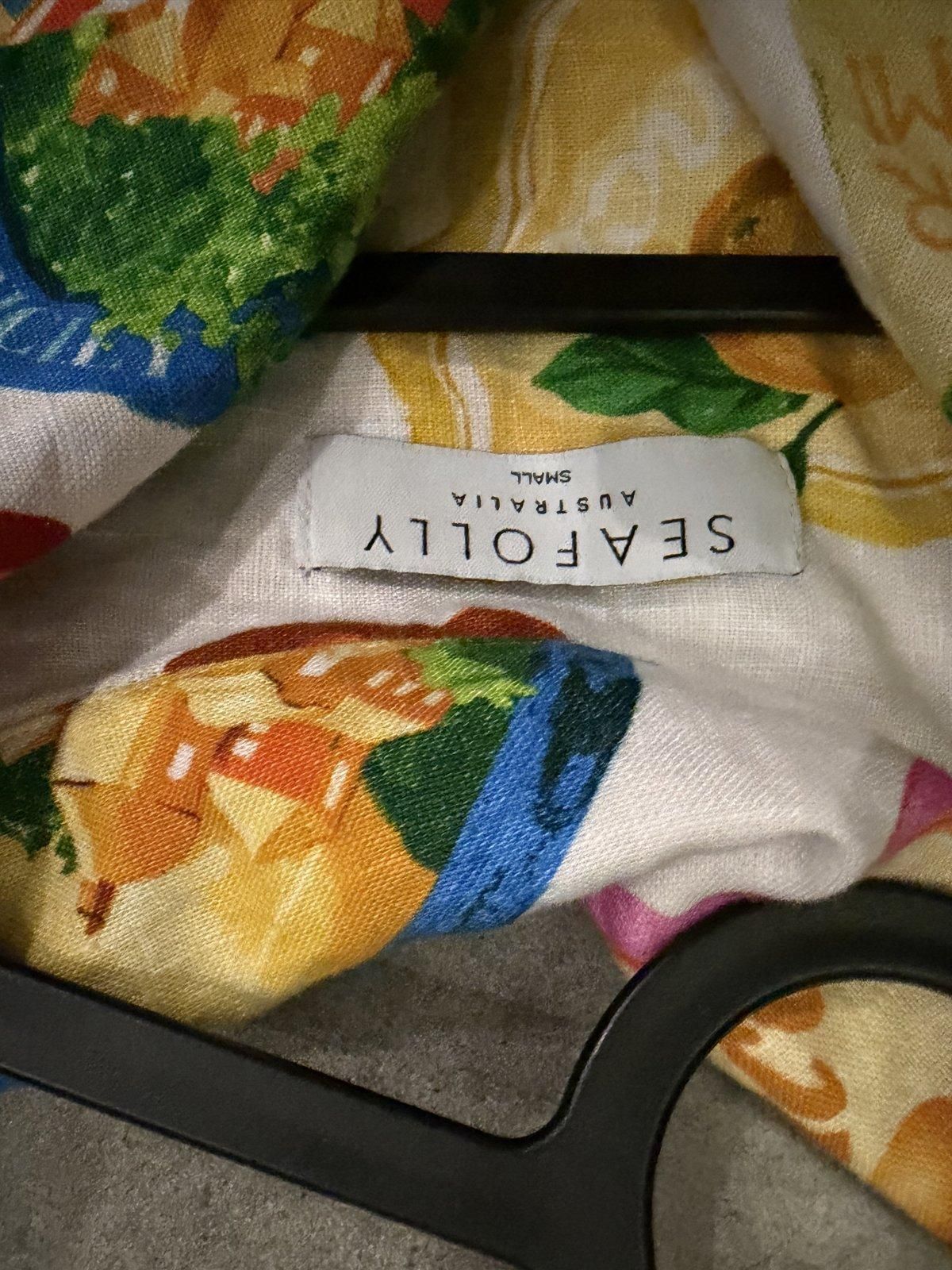 Seafolly Women's Citrus-Print Linen Camp Shirt Size S - Image 2