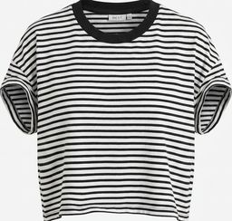 NEXT Girls Stripe Crop T-Shirt Black White M for rent on The Volte - image 1