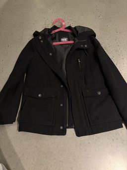 Indie Kids Hooded Wool-Blend Coat Black Size 8 for rent on The Volte - image 1
